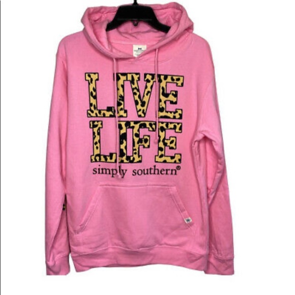 SIMPLY SOUTHERN PINK HOODIE LIVE LIFE NEW - Picture 2 of 2